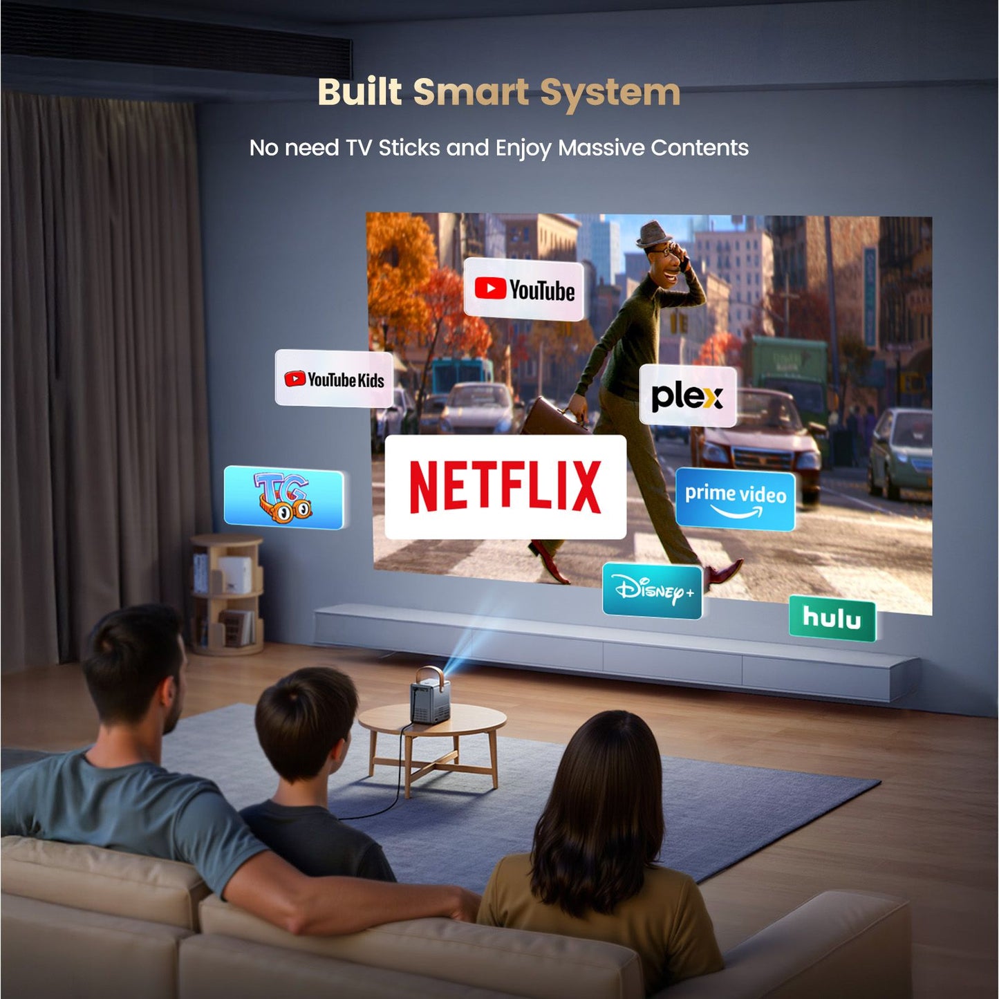 Mini Projetor Wimius 600 ANSI 4K Laser WiFi6 Projetores HD 1080P Beam 20W Dolby hy300max Projetor de Home Theater