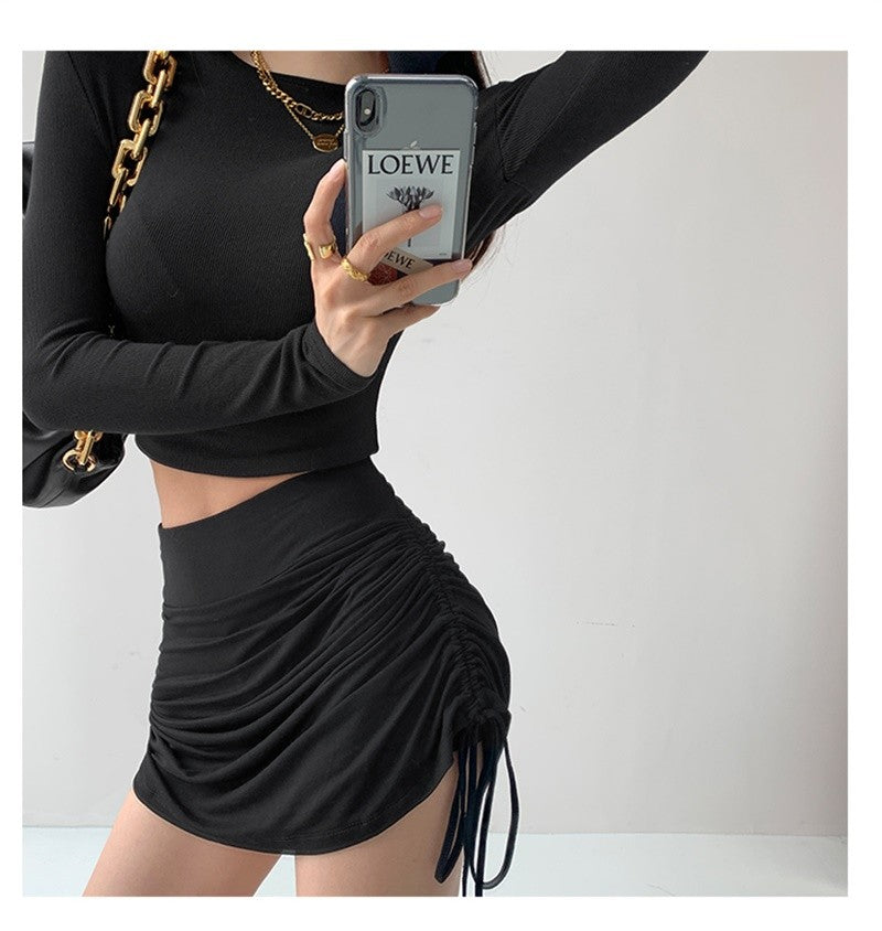 Sexy Bandage Summer Skirts Women Black High Waist Elastic Mini Skirt With shorts Hot Club A Line Slim Bodycon Skirts for Women