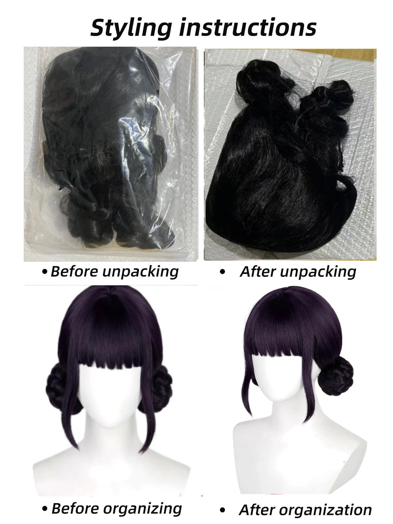 Personagem caçador de demônios KPop, franja reta, cabelo longo, cabelo curto cacheado, peruca sintética | Cosplay de Anime Zoe Rumina