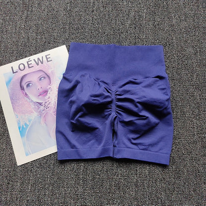 Yoga Shorts Peach Hot Girls Three-Cross Pants High Waist Knitted Pressure Running Sport Elastic Belly Lifting Butt Tight Pants