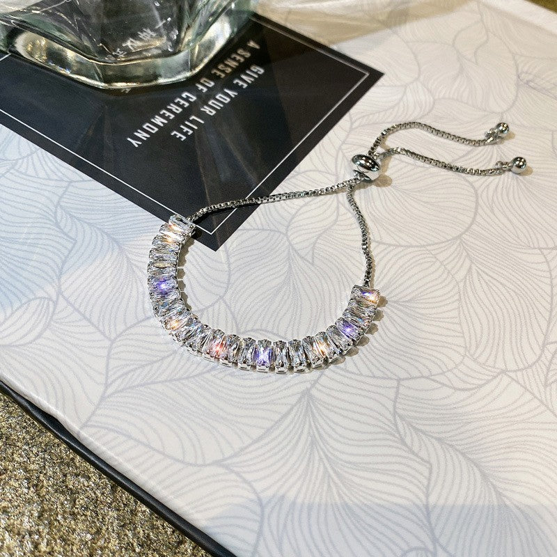 Pulseira de aço inoxidável cheia de strass para mulheres 2022, nova, designer, luxuosa, brilhante, zircônia, ajustável, joia, presente