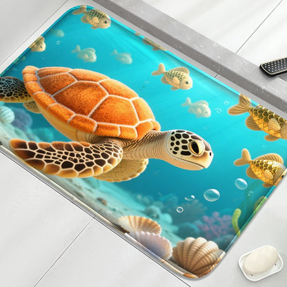 Pink jellyfish pattern bathroom floor mat, water absorbing small carpet, toilet seat mat, decorative mat, machine washable
