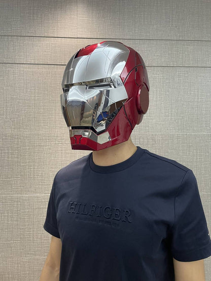 Capacete Homem de Ferro Mk5 Elétrico com Controle de Voz Máscara Vestível 1:1 Abertura e Fechamento Automático Modelo Colecionável Presente para Adultos