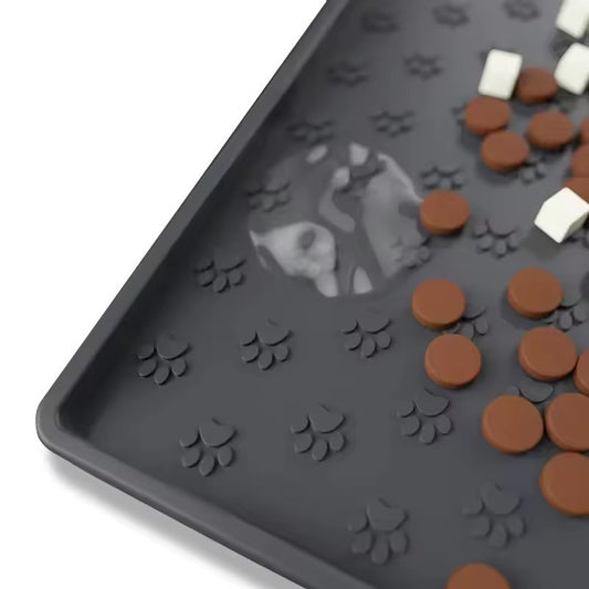 Tapete de alimentação para animais de estimação, cães e gatos, bebedouro e comedouro, tapetes para alimentação de gatos, tapete de tigela de comida para cães, almofada de silicone à prova d'água para tigela de animais de estimação