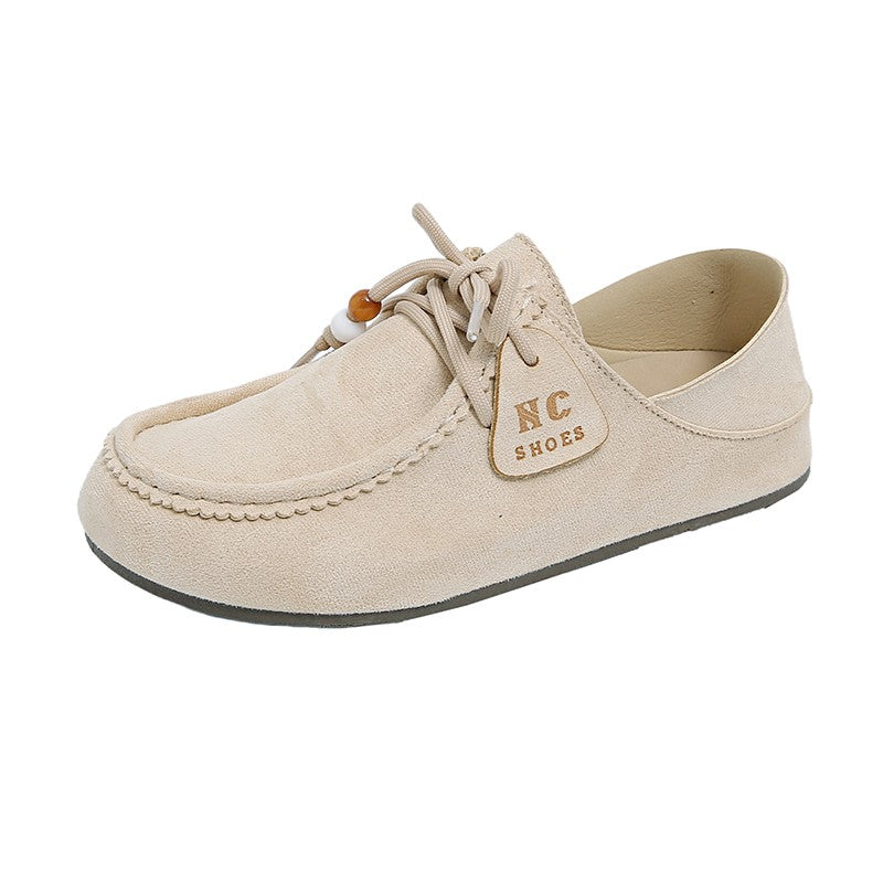 Fashion Brand Shoes Woman 2025 Autumn New Vintage Suede Loafers Pumps Women's Casual Flats Shoes British Style Flat Single Shoes