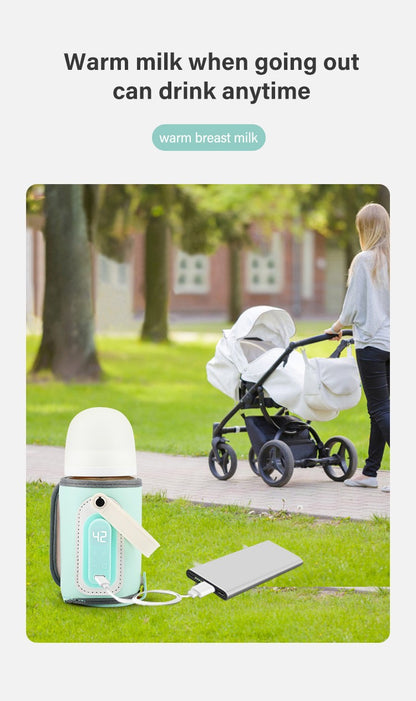 MAMIJOY  Portable Baby Bottle Warmer Feeding Bottle Heat Keeper Travel Warmer Cover USB Heater Outdoor Bottle Warmer