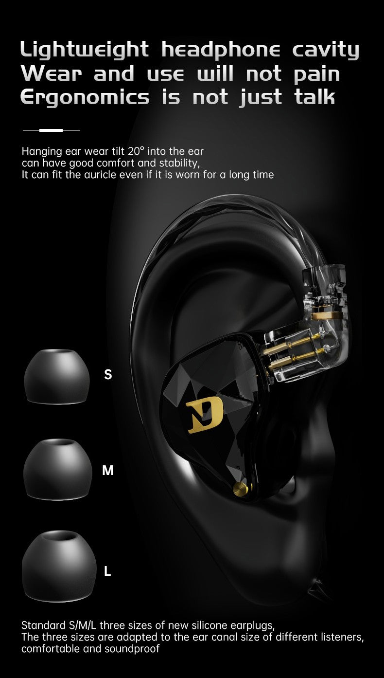 ND NX2 HIFI Earphones Dynamic Stereo Heavy Bass In Ear Monitor Earphone Game Sport Noise Cancelling Headset Detachable Cable