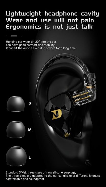 ND NX2 HIFI Earphones Dynamic Stereo Heavy Bass In Ear Monitor Earphone Game Sport Noise Cancelling Headset Detachable Cable