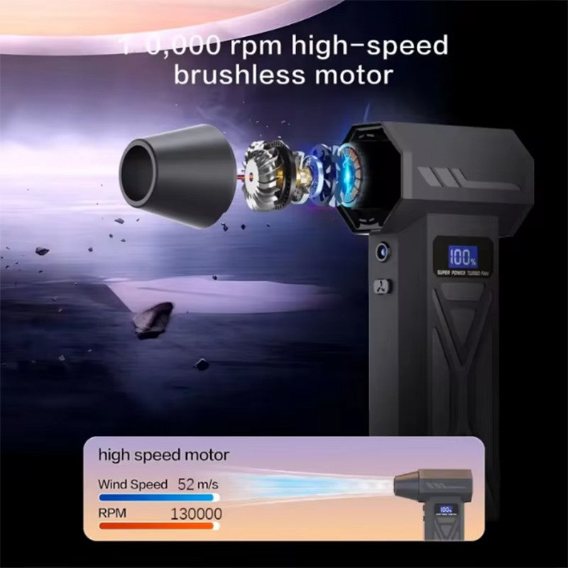 JH Portable Air Blower Free shipping Mini Turbo Jet Fan Handheld Brushless Motor 130000 RPM 52m/s Industrial Duct Fan