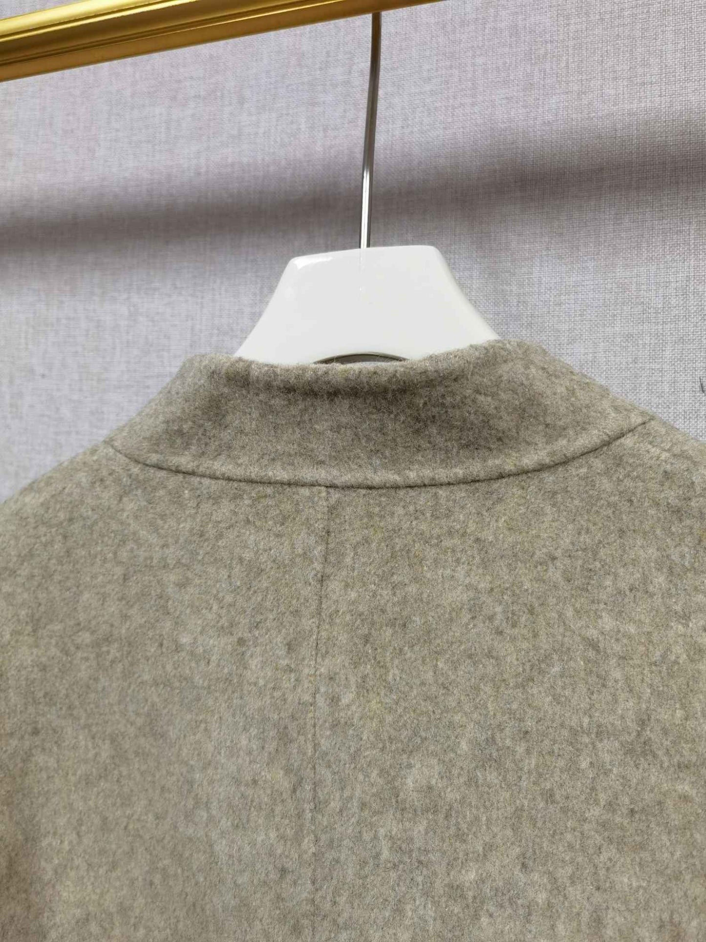 2025 Autumn Winter Fashion Women 3 Colors Single Breasted Stand Collar Coat Lady Double Sided Woolen Jacket
