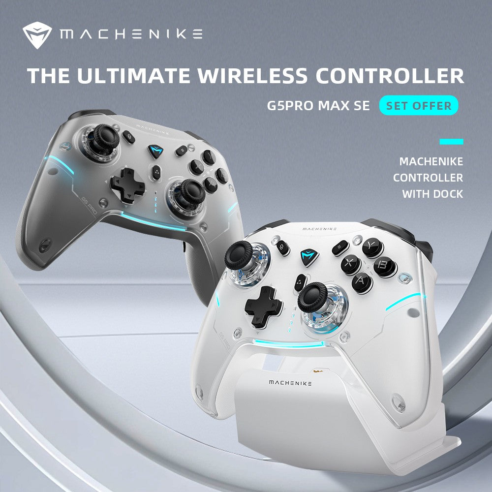 MACHENIKE G5Pro Max SE Gaming Controller With Charging Dock Optional Hall Effect Joysticks Triggers RGB Light Wireless Gamepad