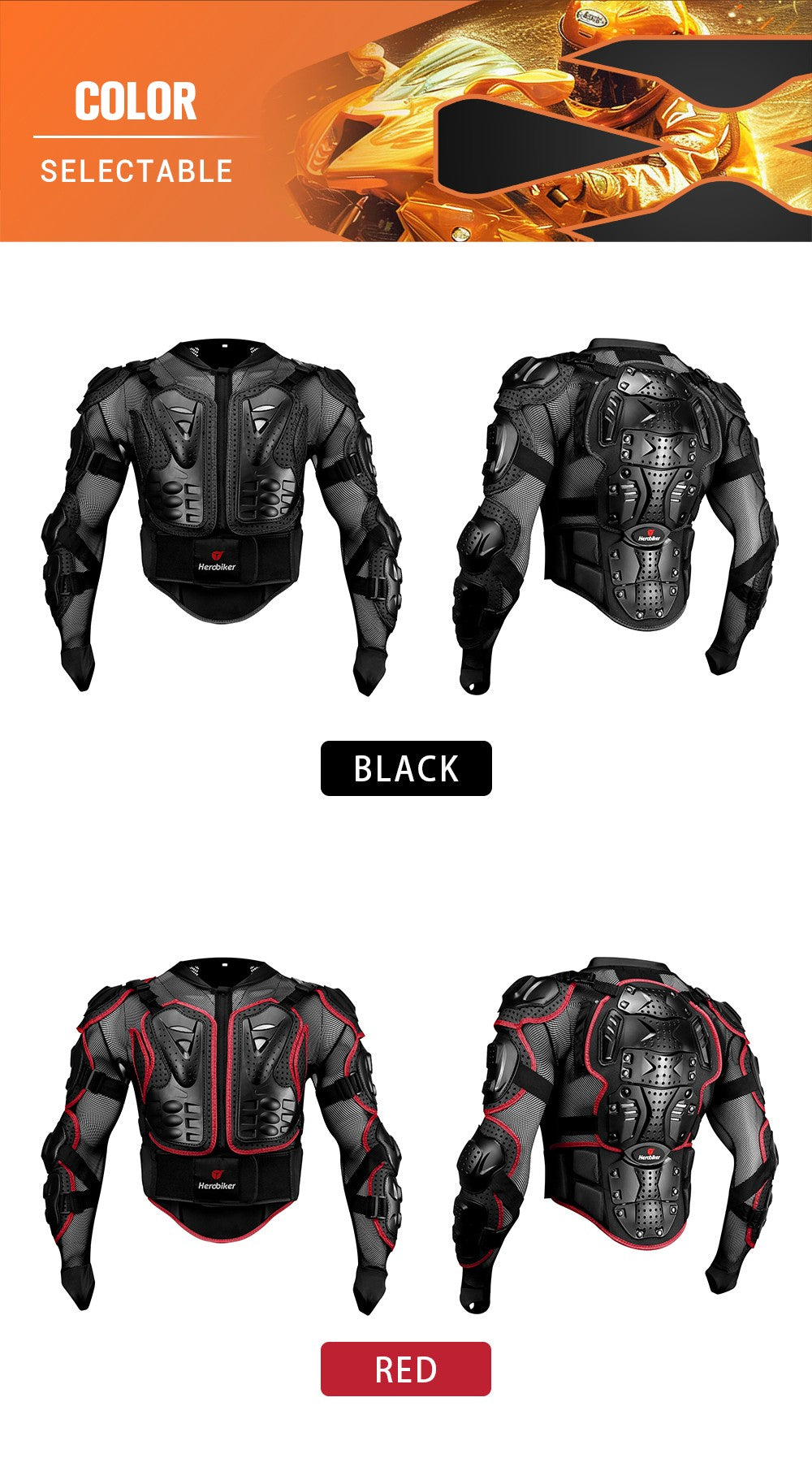 New Motorcycle Jackets Men's Full Body Armor Protection Jackets Motocross Enduro Racing Moto Protective Equipment Clothes S-4XL