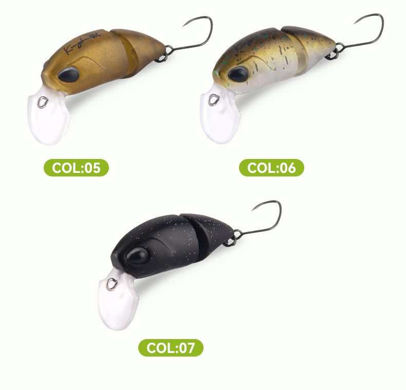 Isca Artificial Kingdom Micro Expert para Pesca 2.3g 37mm Minnow Articulado Flutuante Isca Rígida Swimbait Crankbait de Superfície Isca para Truta
