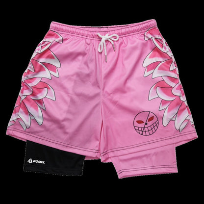 New Gym Double-layer 2-in-1 Men's Sports Shorts with Sweat Absorption Quick Drying Breathable Outdoor Running Fitness Shorts