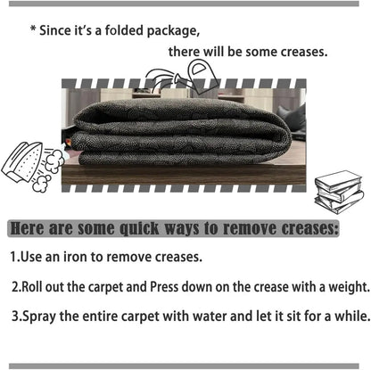 VIKAMA Persian Flannel Carpet Living Room Mat Hallway Mat Sofa Mat Bedroom Bedside Rug Long Rug Non-slip Washable Home Decor