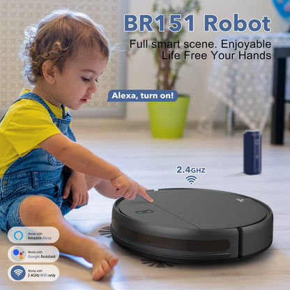 OMESER Robot Vacuum Cleaner 15kPa Power Auto Charging App Control Water Tank Wet Mopping Robot Vacuum Cleaner Electric Sweeper