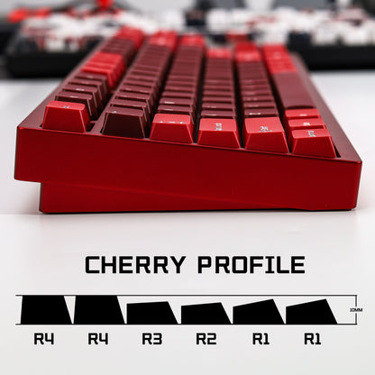 KBDiy GMK Jamon Keycap Red Retro PBT ISO Double Shot Cherry Profile Keycaps For MX Switches 60 Mechanical Keyboard Gamer Key Cap