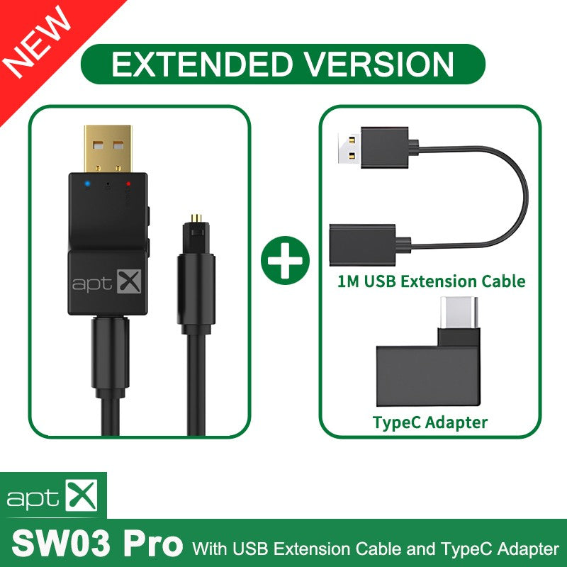 Transmissor de áudio sem fio Bluetooth óptico USB 2 em 1 Adaptador de transmissor de áudio de baixa latência para TV PC Adaptador de áudio sem fio USB