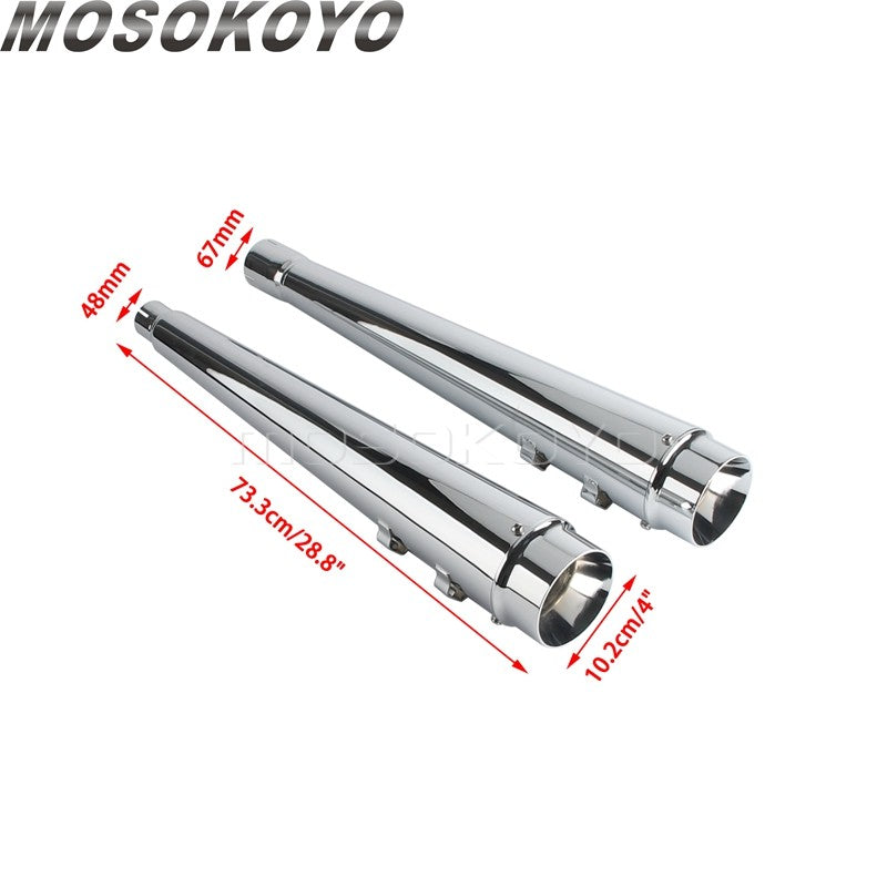 Motorcycle Tappered Slip-On Exhaust Pipe For Harley Touring Street Road Electra Glide Road King FLHR FLHX FLTRX FLHTK 2017-2023