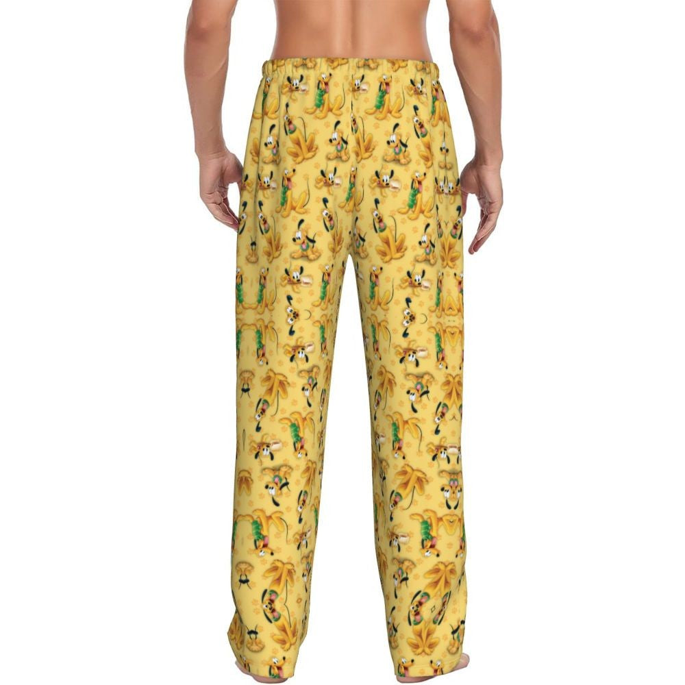 Custom Print Mickey Mouse Donald Duck Pajama Pants Men Sleep Sleepwear Bottoms with Pockets