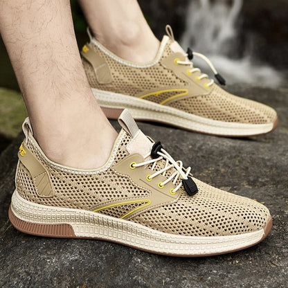 Sapatos Masculinos Casuais de Couro Genuíno para Exteriores Marca de Sapatos Masculinos para Escalada Caminhada Viagem Sapatilhas Respiráveis Masculinas Calçados de Verão