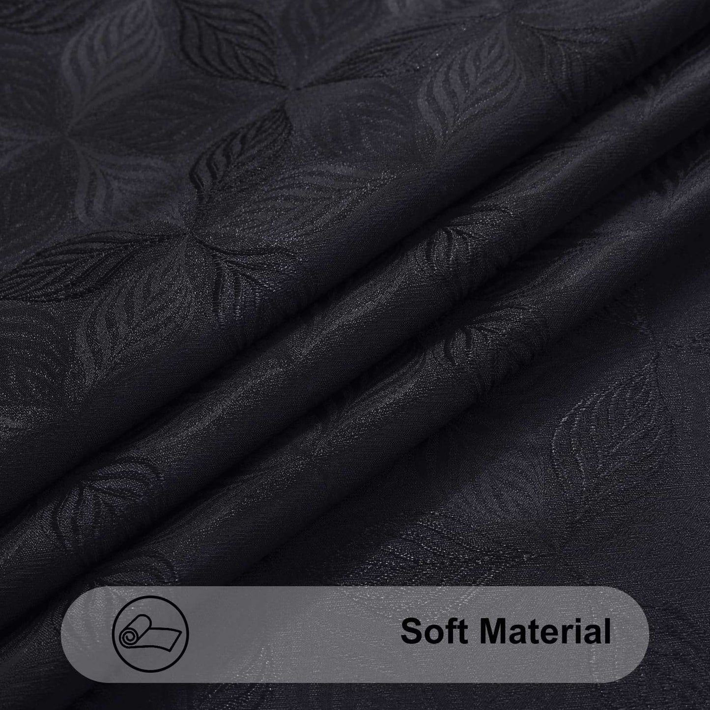 Olanly Rectangle Table Cloth For Home Jacquard Dyeing Tablecloth For Banquet Party Leaf Flower Diagram Polyester Tablecloth Grey