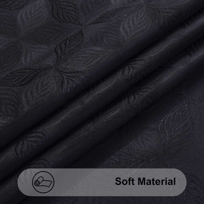 Olanly Rectangle Table Cloth For Home Jacquard Dyeing Tablecloth For Banquet Party Leaf Flower Diagram Polyester Tablecloth Grey