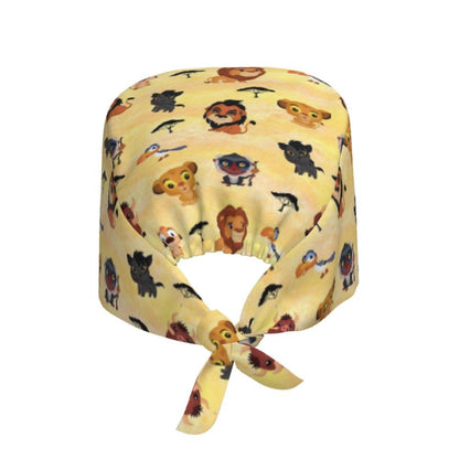 Boné cirúrgico personalizado O Rei Leão, divertido, para homens e mulheres, chapéu de esfoliação, gorro de enfermeira para dentista