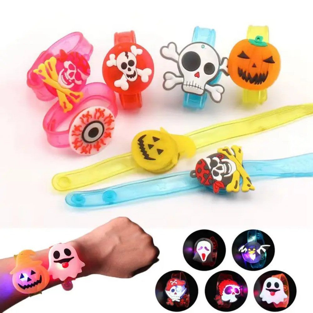 12-36Pcs Glowing Halloween Bracelets Rings Children Toys Props Halloween Party Decoration Treat Kids Party Gift Pinata Fillers