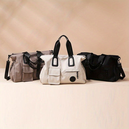 Large Capacity Women's Travel Handbag Multiple Pockets Nylon Travel Sports Shoulder Bag For Women