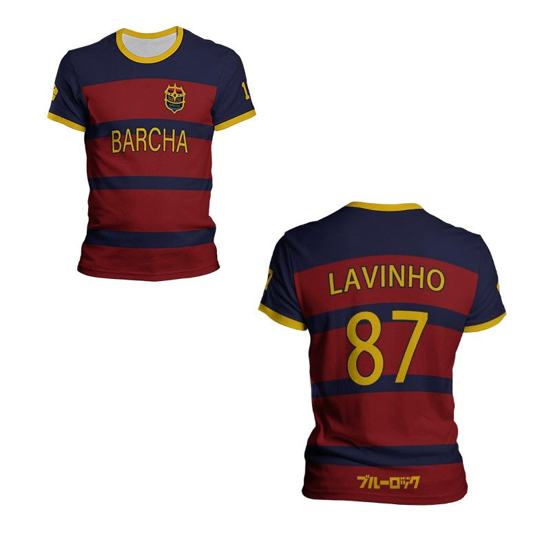 Blue Lock FC Barcha Bunny Lavinho Bachira Anime Cosplay Men Jersey 2025 Short Sleeve Children Tee Custom Name Tops Man T-shirt