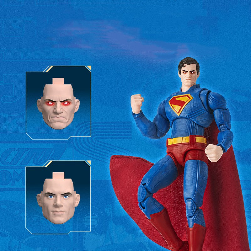 Original BLOKEES Justice League DC Superman Bonecos de Ação Modelos de PVC Articulações Móveis Enfeite de Mesa Brinquedos de Montar Presentes de Aniversário