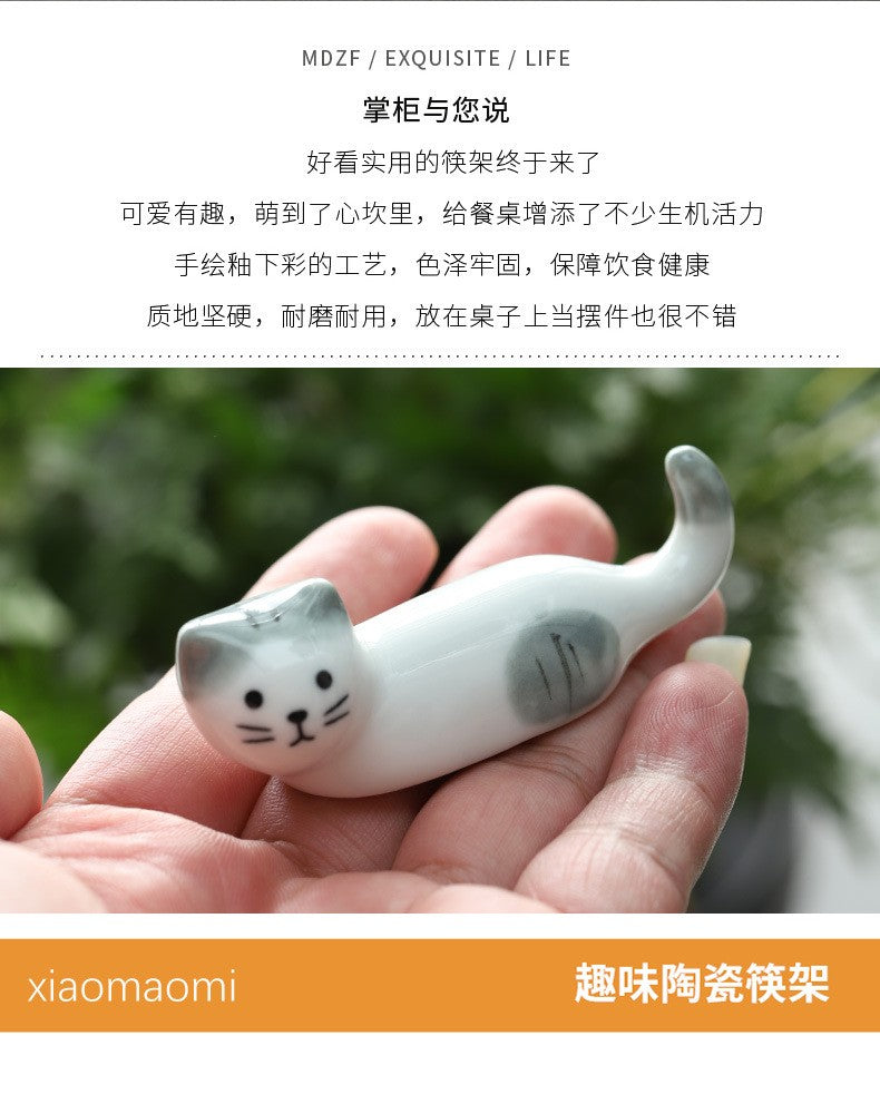 5 peças Kawaii Gato Suporte para Hashi Cerâmica Descanso de Hashi para Casa Restaurante Acessórios de Mesa Suprimentos Apoio de Hashi
