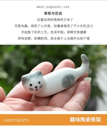 5 peças Kawaii Gato Suporte para Hashi Cerâmica Descanso de Hashi para Casa Restaurante Acessórios de Mesa Suprimentos Apoio de Hashi