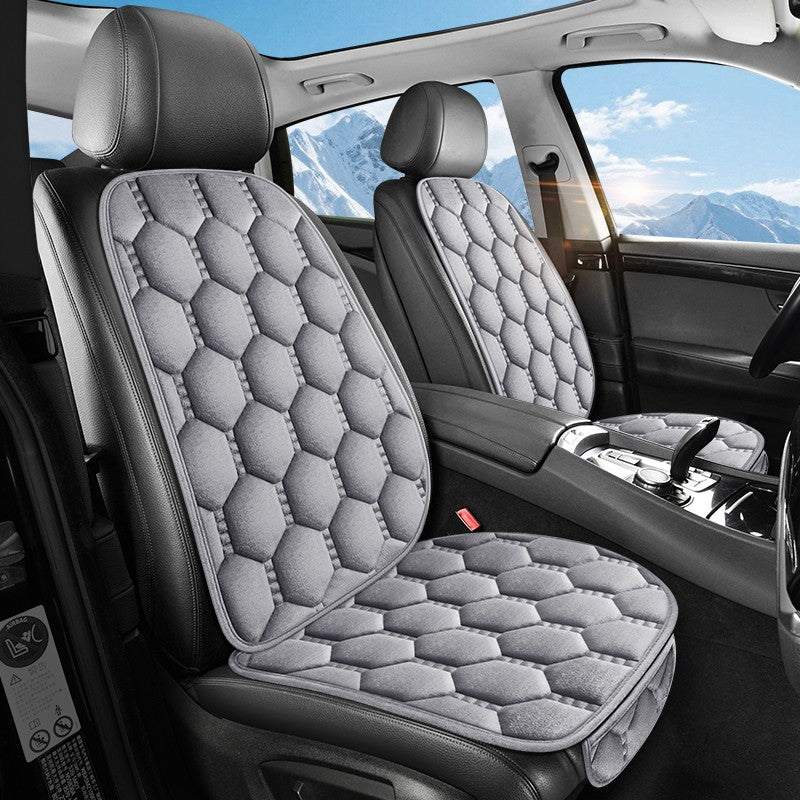 Car seat cushion three piece set, single seat, single piece, winter plush backrest, no binding, anti slip, cold resistant pad