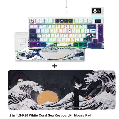 Teclado Gamer Mecânico Womier S-K80 75% com Display OLED Colorido Hot Swap Gasket Mount RGB Teclado Personalizado