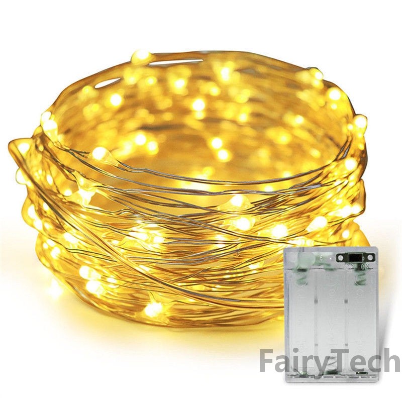 10pcs 2m 3M 5M 50led Copper Wire LED String lights Holiday lighting Fairy Garland For Christmas Tree Wedding Party Decoration