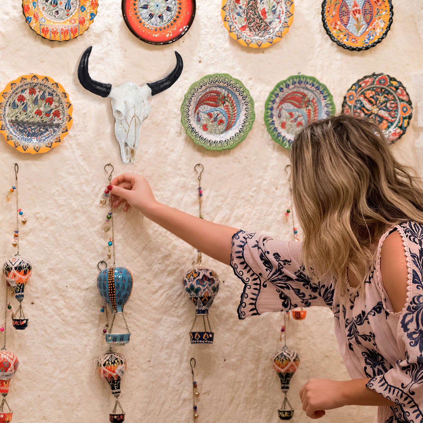 Skull Ox Horn Wall Hangers Resin Horn Cow Skull Wall Hanging Ornament Resin Bull Skull Decoration For Home Office