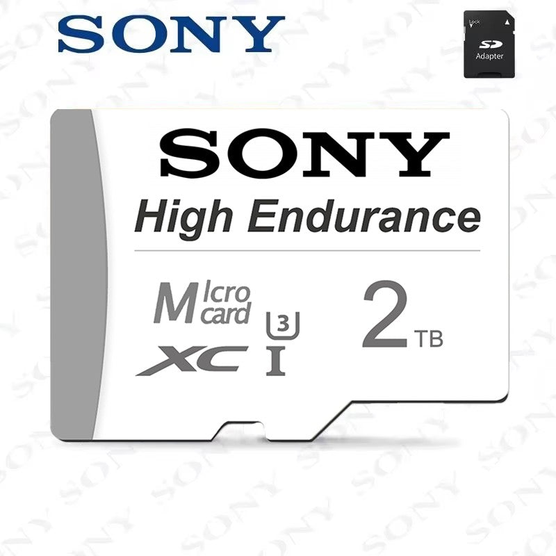 Cartão Micro TF/SD de Alta Resistência SONY 512GB 64GB 128GB 256GB Cartão de Memória de até 100MB/s Cartão Flash TF para Monitoramento Câmera Veicular