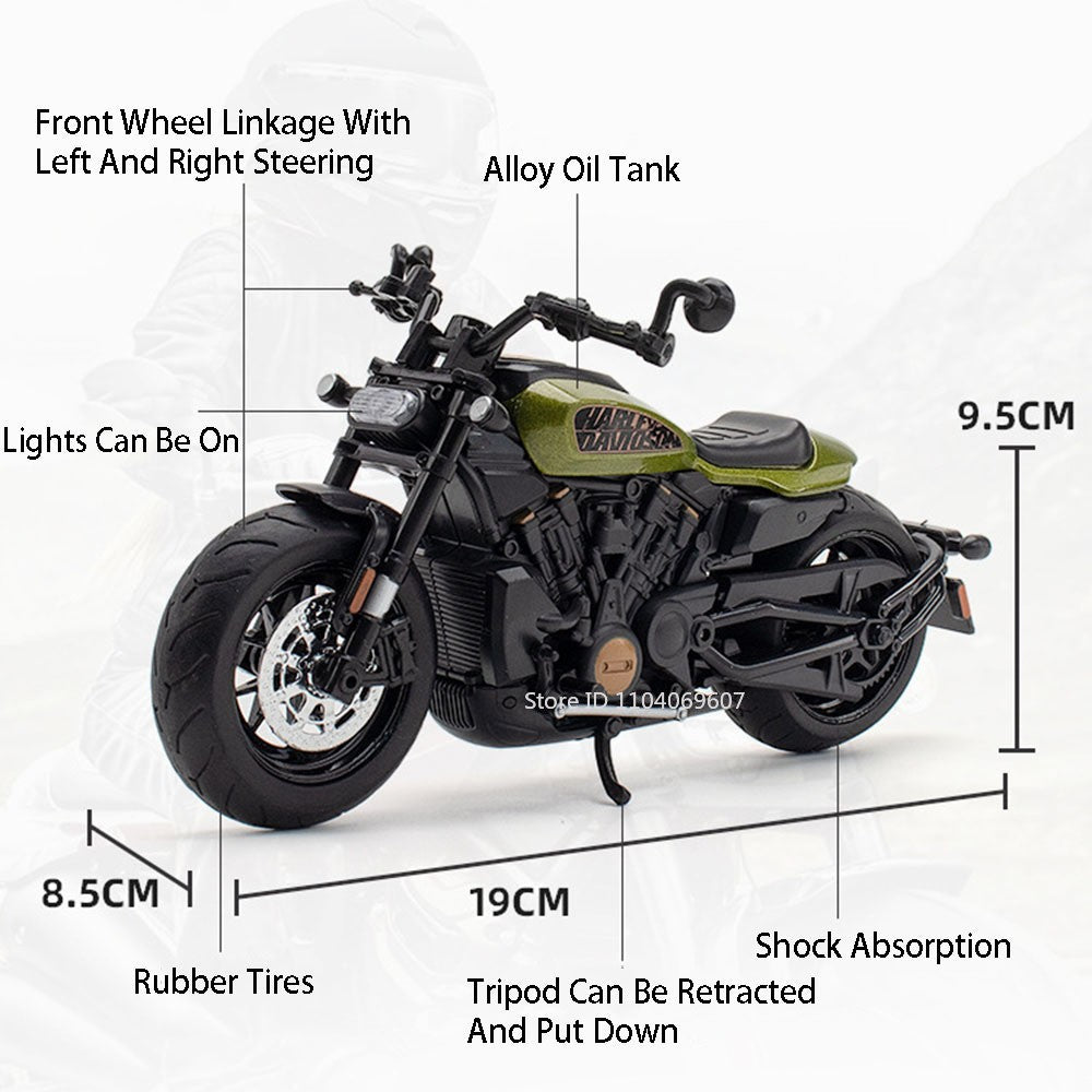 1:12 Scale Sportster S Modelos de Brinquedo de Moto Metal Fundido V4S Motocicletas em Miniatura com Absorção de Choque Pneus de Borracha para Presentes de Meninos