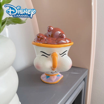 Disney Beauty and The Beast Ceramic Mug with Lid Cartoon Creative Coffee Cup for Milk Tea  Office Home Use Gift for Women Girls