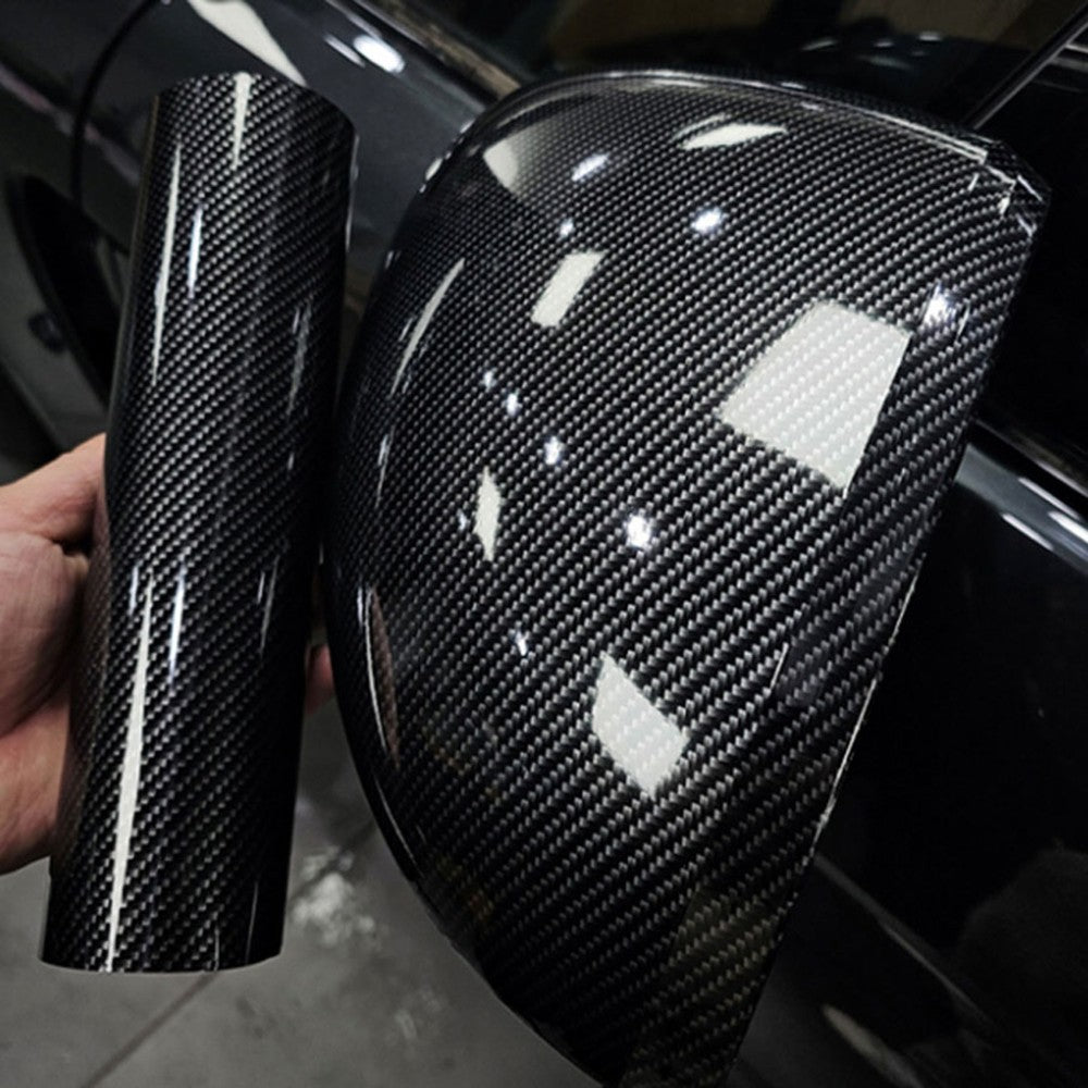 Adesivos de carro de fibra de carbono 6D de alto brilho em vinil, protetores, acessórios para capa de telefone, laptop e moto