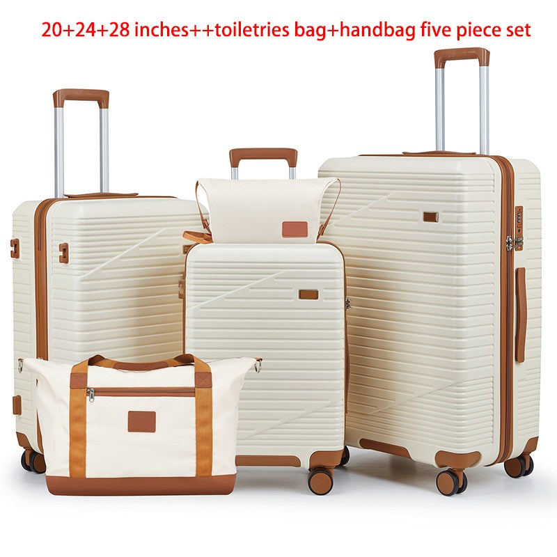 Conjunto de Bagagem de 20/24/28 Polegadas, 5 Peças de Bagagem ABS com Nécessaire e Bolsa de Mão Leve 2,6KG para Viagens em Família e Férias