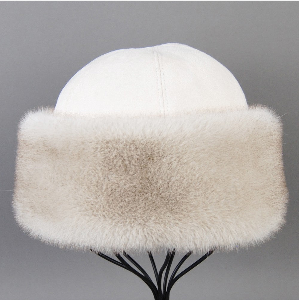 Hot Sale Faux Mink Fur Hat Winter Genuine Baseball Cap Russia Fashion Elegant Lady Warm Faux Fur Ball Straw Hat