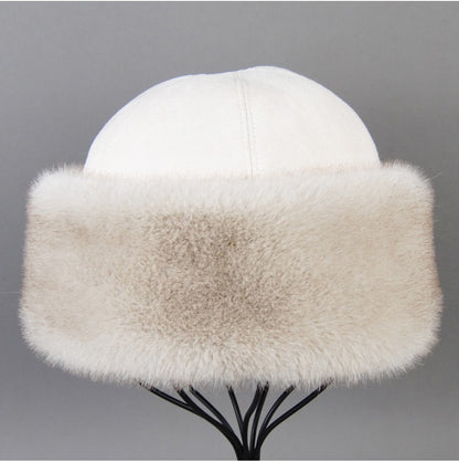 Hot Sale Faux Mink Fur Hat Winter Genuine Baseball Cap Russia Fashion Elegant Lady Warm Faux Fur Ball Straw Hat