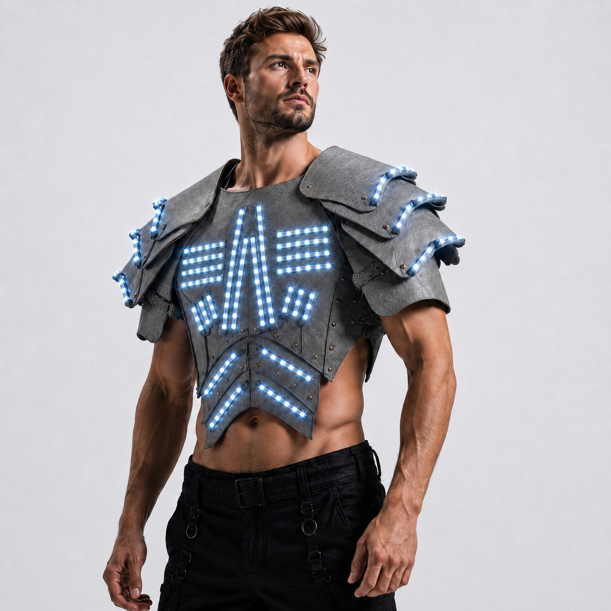 Cyber LED Glow Armor Cape – Illuminated Cosplay & Club Wear