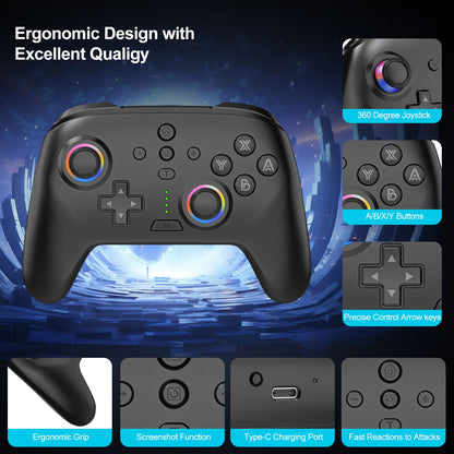 Switch Controllers, Wireless Switch Pro Controller Compatible with Switch/Switch Lite/Switch OLED, Programming Pro Controller Su