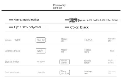 Men SprAutumn Thin Style Motorcycle Leather Jacket Fashionable Motorcycle Leather Jacket Fabric Soft Version Slim Simple Coat