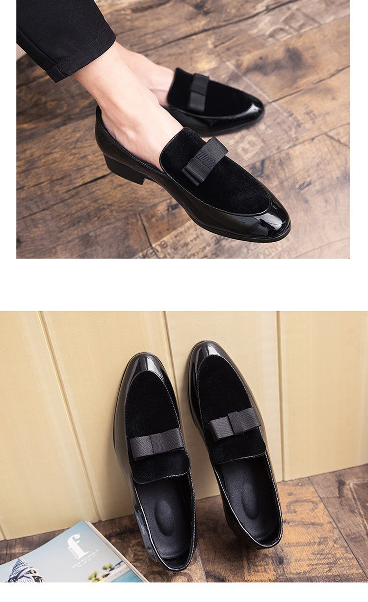 Yuppie Social Leather Shoes Men Classic Wedding Men's Dress Shoes Bow Formal Shoes For Men Slip On Loafers Man