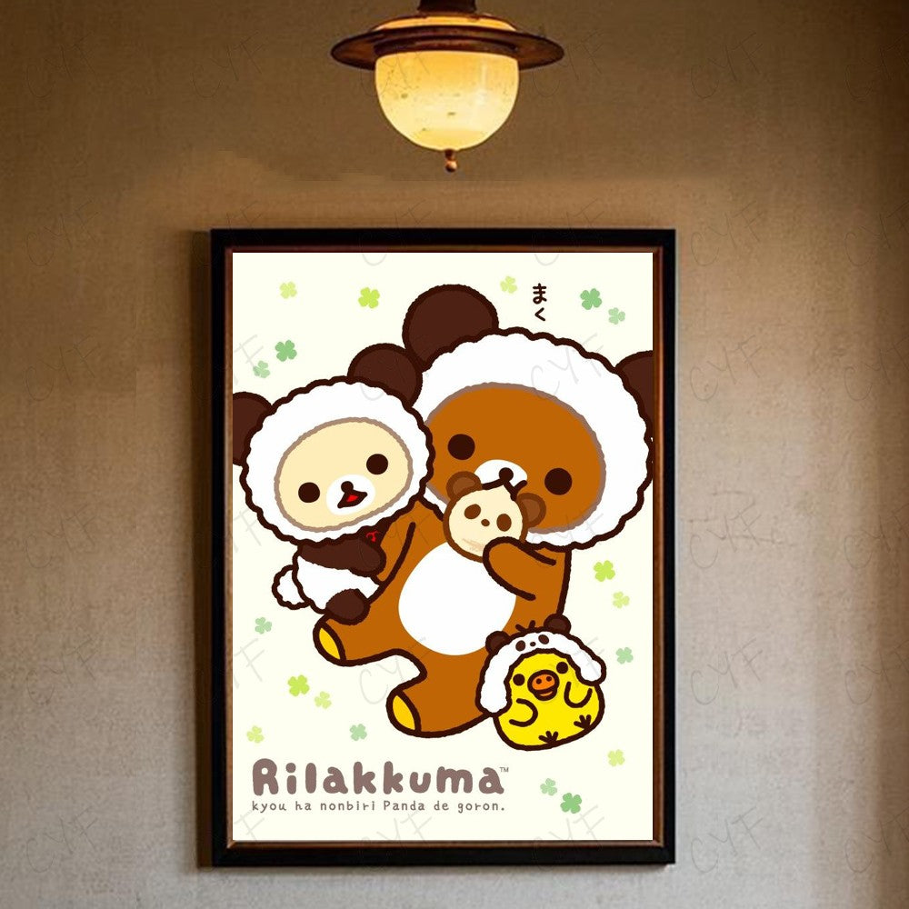 Cute Cartoon Anime R-Rilakkuma Poster High Quality Wall Art for Home Office Bedroom Living Room Hallway Bar Perfect Gift Idea